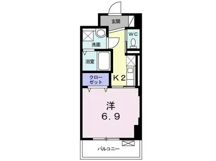 パークサイド K(1K/4階)の間取り写真