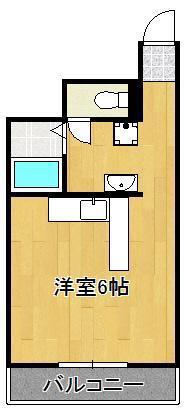 ボナール久(ワンルーム/6階)の間取り写真