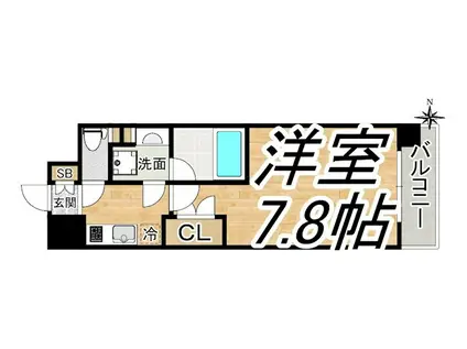 プール・トゥジュール梅田ウエスト(1K/12階)の間取り写真