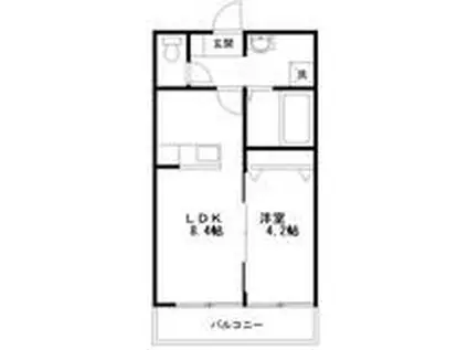 プリマウェーラ戸島(1LDK/2階)の間取り写真