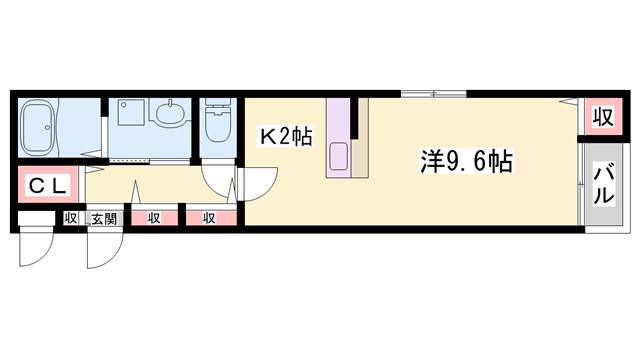 コオリナ(1K/1階)の間取り写真