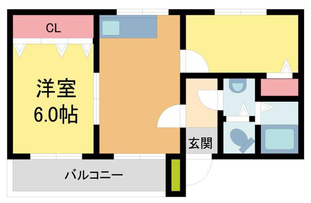 ハイツ室川I(2DK/2階)の間取り写真