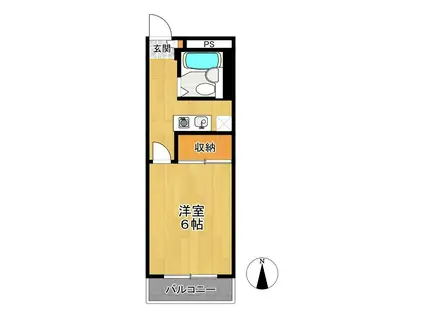 カーサカリート(1K/4階)の間取り写真