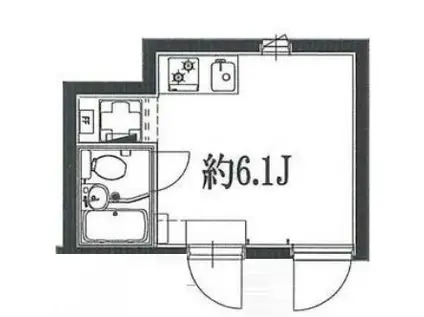 ゴールドレジデンシア祐天寺(ワンルーム/2階)の間取り写真