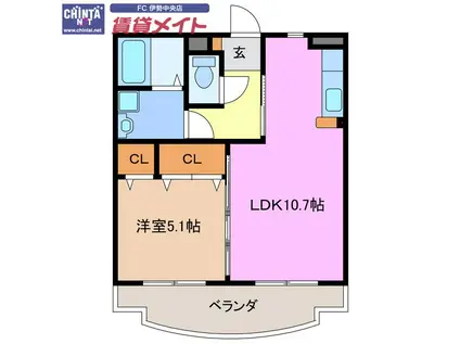 リベルテ(1LDK/3階)の間取り写真