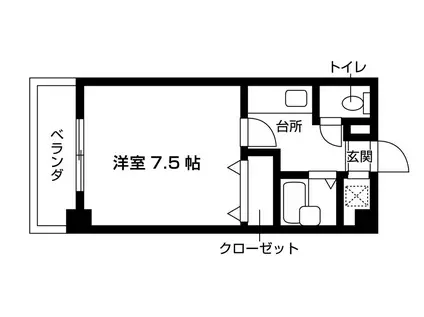 メゾン・ド・松山(ワンルーム/2階)の間取り写真