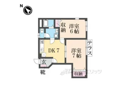 コーポ篠山(2DK/1階)の間取り写真