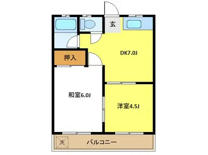 ブラウンハイツ(2DK/2階)の間取り写真