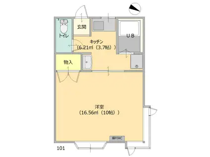 富岡アークヒルズ(1K/2階)の間取り写真