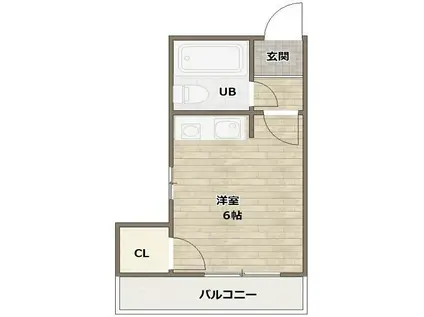 ジョンメゾン武庫之荘I(ワンルーム/3階)の間取り写真