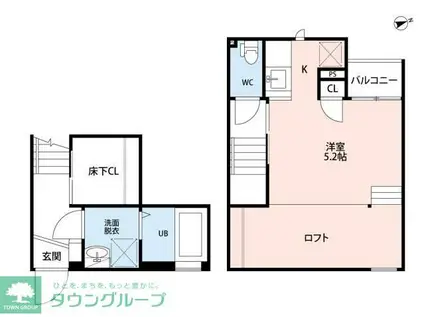 CB指扇ナコ(1K/1階)の間取り写真