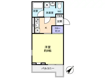 アバンティ津田沼(1K/3階)の間取り写真