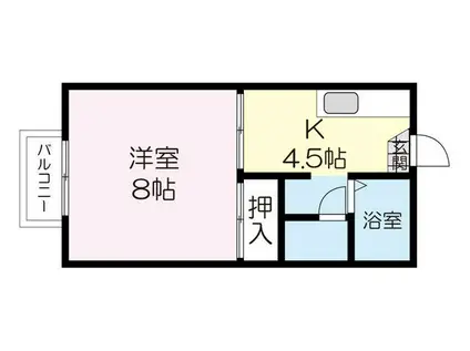 コーポササキ(1K/1階)の間取り写真