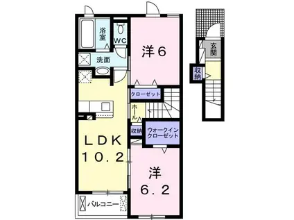 ル・グラン赤穂I(2LDK/2階)の間取り写真