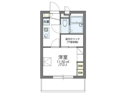 レオパレスロワジール(1K/1階)の間取り写真