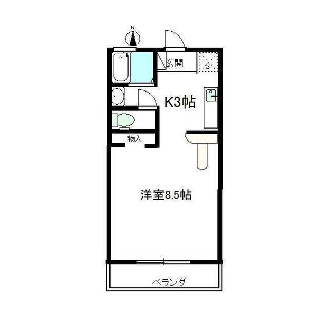 市川コーポ(ワンルーム/2階)の間取り写真