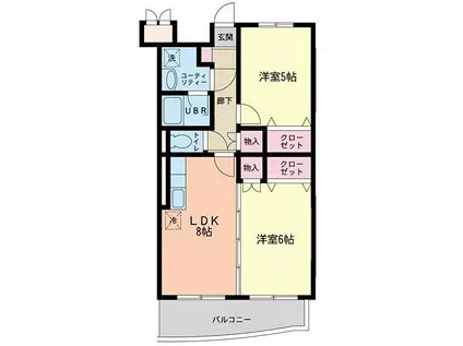 レーヴサンティール(2LDK/2階)の間取り写真