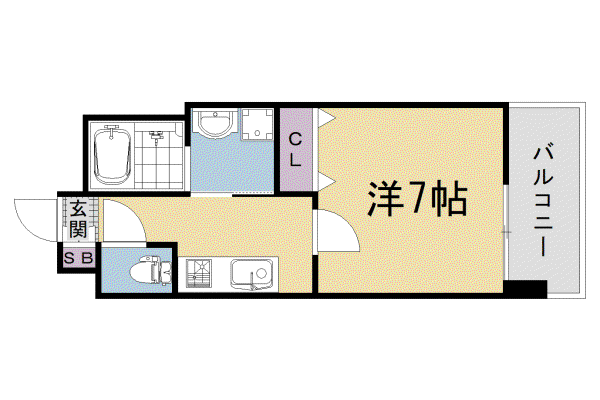 ベラジオ雅び京都西院II(1K/2階)の間取り写真