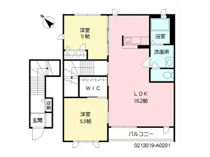 メゾン・ド・イブー(2LDK/2階)の間取り写真