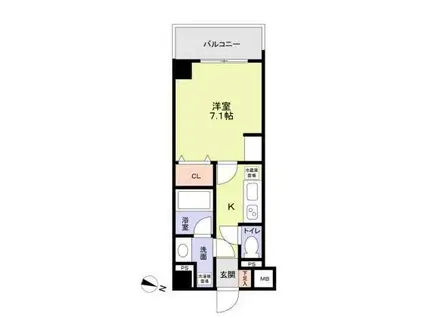 アエル浦和(1K/4階)の間取り写真