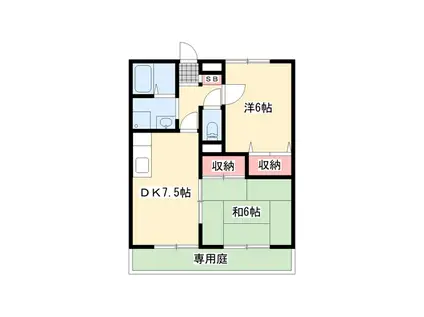 クレストみずほ(2DK/2階)の間取り写真