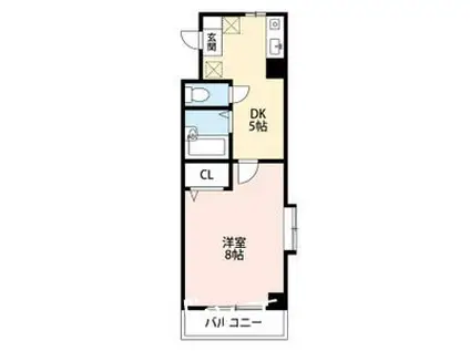 ラグラシューズ(1DK/4階)の間取り写真