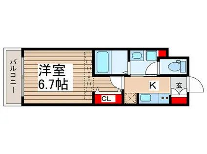リベルテふじみ野(1K/4階)の間取り写真