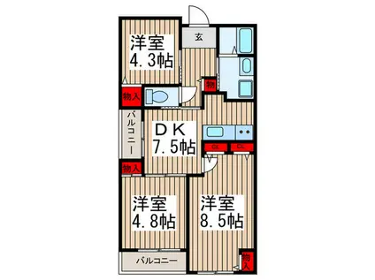 はせるろーわ(3DK/3階)の間取り写真