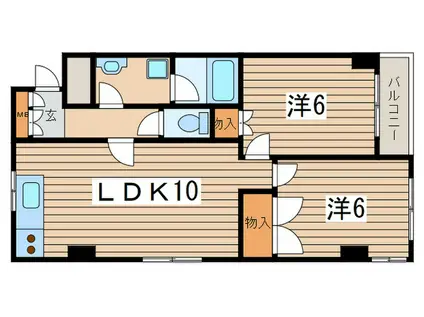 ステラ南林間(2LDK/3階)の間取り写真