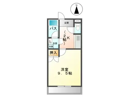 コーポバロン中野(1DK/1階)の間取り写真