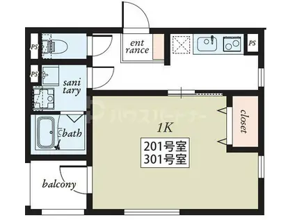 MAISON SA XVIII(1K/2階)の間取り写真