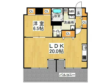 ソフィットクラブ(1LDK/7階)の間取り写真