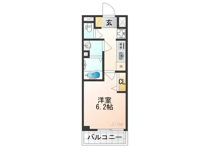 セオリー京都オーラ(1K/3階)の間取り写真