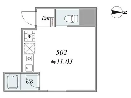アイリス東大前(1K/5階)の間取り写真