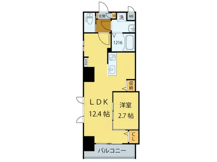 シエルエックス(1LDK/8階)の間取り写真