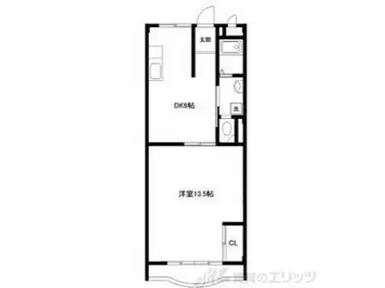 高木ハイツ(1DK/5階)の間取り写真