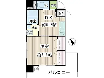 トモビレッジ(1DK/2階)の間取り写真