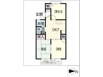 セジュールSEIWA(3DK/1階)の間取り写真
