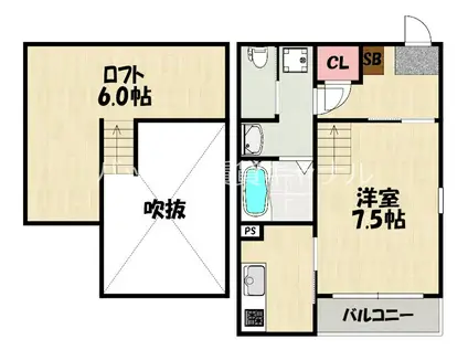 BLANCHEUR HASHIMOTO(1K/2階)の間取り写真
