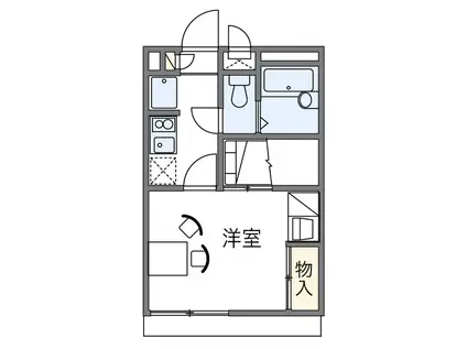 レオパレスプランドールII(1K/1階)の間取り写真