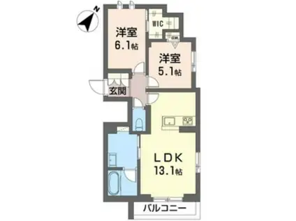 ヴァレンティア(2LDK/3階)の間取り写真