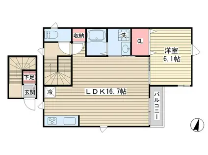 セリシール旗の台(1LDK/3階)の間取り写真
