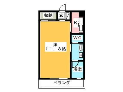 JR南武線 川崎新町駅 徒歩9分 3階建 築8年(1K/2階)の間取り写真