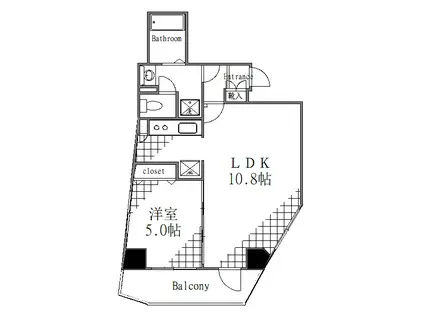 251227 アンベリール墨田(1LDK/10階)の間取り写真