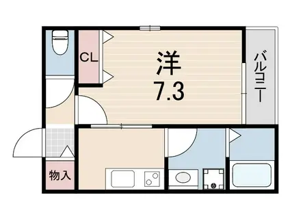 ヴェント チェーロ(1K/3階)の間取り写真