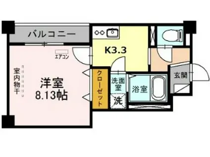 ハイムフローラ川口(1K/1階)の間取り写真