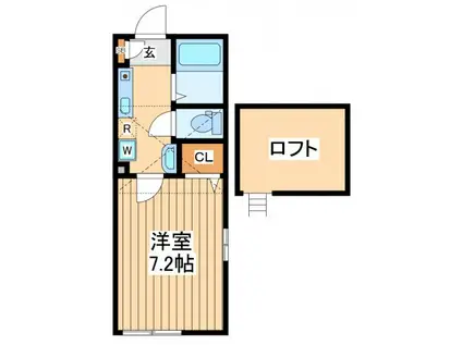 アーバブルー(1K/2階)の間取り写真