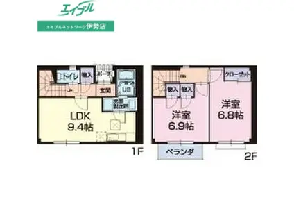 サンモール(2LDK/1階)の間取り写真