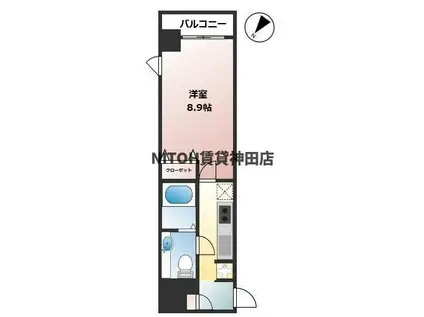 ステージグランデ日本橋(1K/7階)の間取り写真