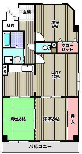 プレアデス(3LDK/2階)の間取り写真